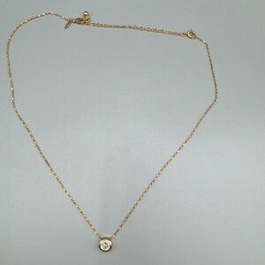 Avon Silver Plated Necklace Crystal Pendant, Signed